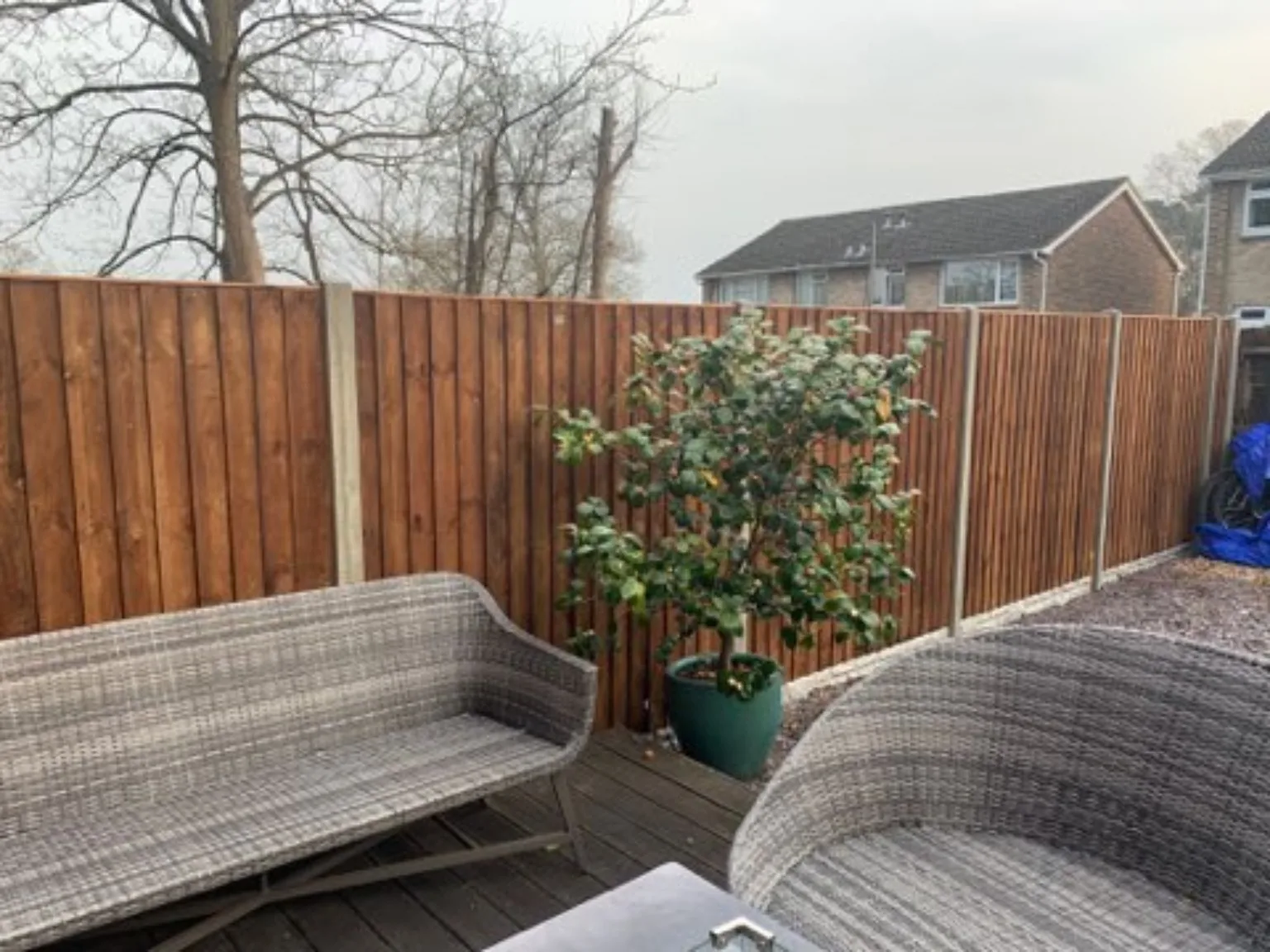 Completed garden fencing