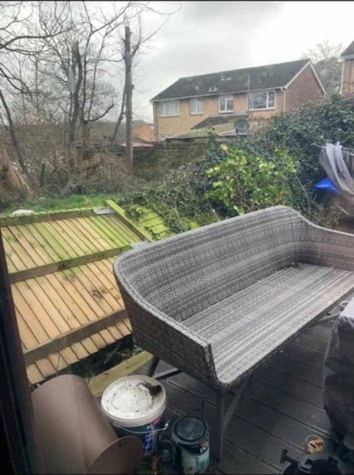 Garden before fence replacement