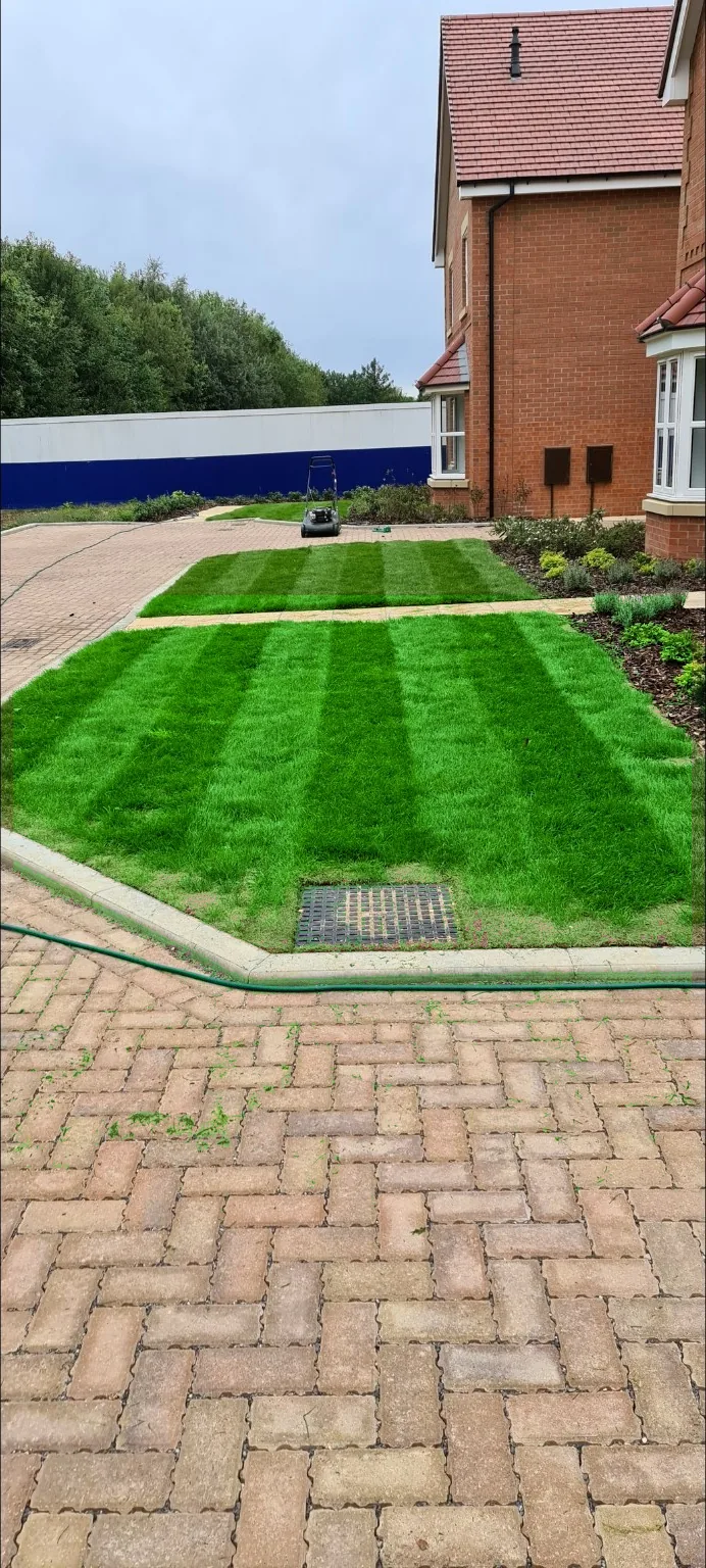 Striped lawn maintenance finish