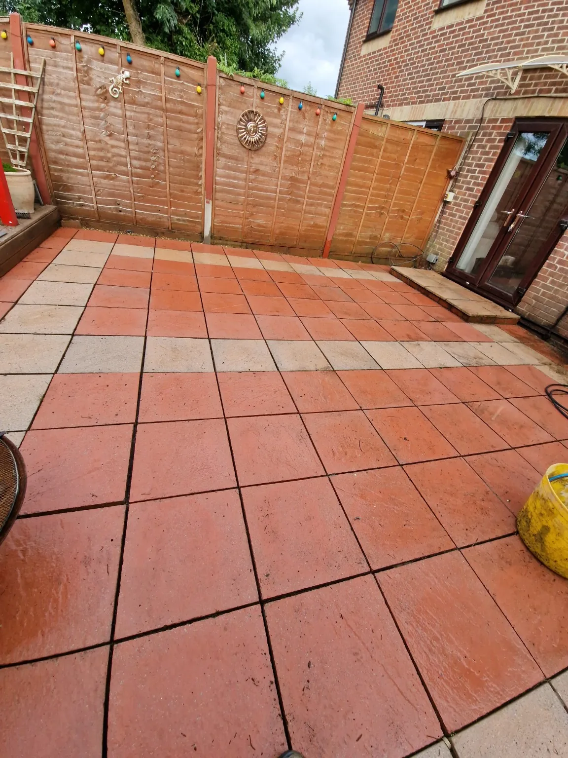 Cleaned patio slabs