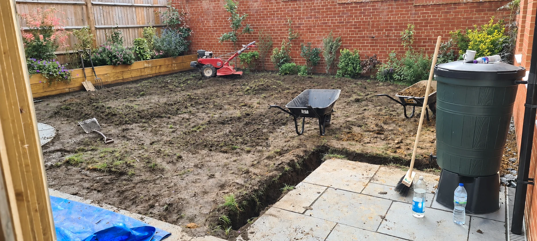 Garden preparation before turfing